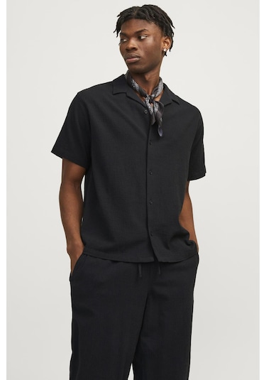 Jack & Jones Erkek Gömlek 12255781 Siyah Siyah