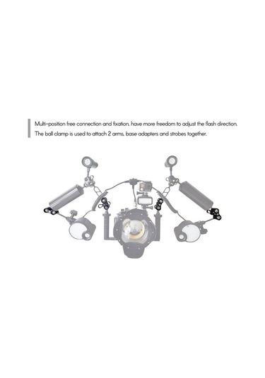 Besthome1 Alüminyum Su Altı Makinesi Işık Braketi - 360 Döner, 1 İnç Klem, 1/4 Vida, Hafif Dayanıklı