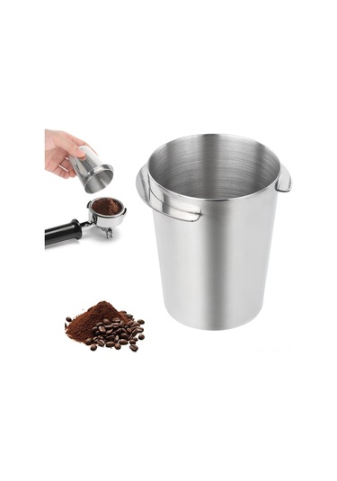 Kosona 304 Çelik Espresso Kahve Tozu Dağıtım Kupa - 54mm Portafilter Uyumlu - Kahve Makinesi Aksesuarı Gümüş