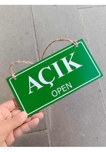 Açık Kapalı Yazısı Açık Kapalı Tabelası Mağaza Kapı Yönlendirme Levhası Ahşap