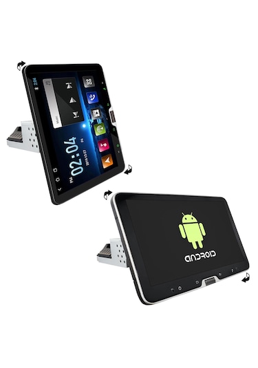 10.1 İnç Dokunmatik Multimedya Android 16 4+64gb Oynar Başlık Manual Döndürme + Geri Vites Kamera