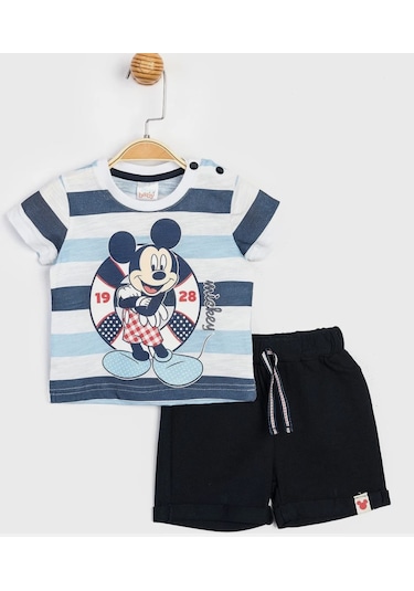 Mickey Mouse Lisanslı Lacivert Erkek Bebek Alt Üst Takım Mc15453 Lacivert