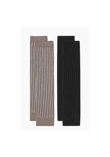 2 Adet Basic Kalın Pamuk Karışımlı Tozluk Siyah-kahverengi