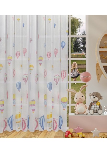 Caserta Home Baloon Renkli Balonlar Çocuk Odası Tül Perde