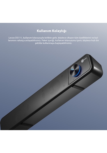 Lecoo DS111 Bluetooth + Kablolu 6W Masaüstü Taşınabilir Soundbar Hoparlör