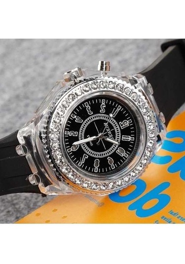 Bosphorusboutique02 Moda Taklidi Led Işıklı Spor Dijital Kadın Kol Saati, Siyah, 4.0cm Diğer