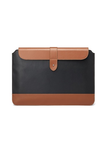 Yatay Mikrofiber Renk Eşleştirme Notebook Astar Çantası, Stil: Astar Çantası Siyah + Kahverengi , Uygulanabilir Model: 14-15.4 İnç Siya