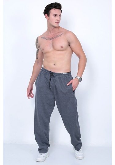 Lukitus Erkek Büyük Beden Eşofman Altı Gri