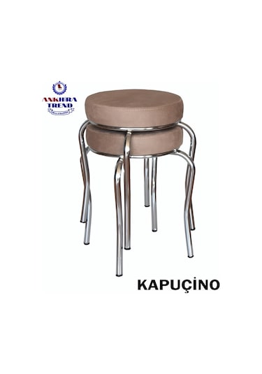 Tabure (Krom Ayaklı) (2 Adet) - Mutfak Balkon Taburesi