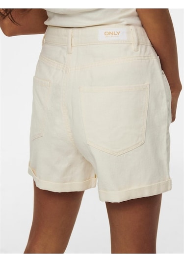 Only Kadın Onlvega Krem Kot Şort Mom Shorts - 15230571 001