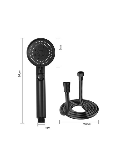 5 Fonksiyonlu Turbo Duş Başlığı Siyah Duş Takımı Siyah