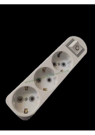 Depa Üçlü Topraklı Fiş Priz Anahtarlı I Tipi Üçlü Priz