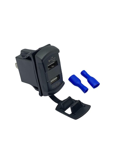 12v-24v Dijital Voltmetre+şarj Cihazlı Usb X 2 4.2a Anahtar Tipi Mavi Işık