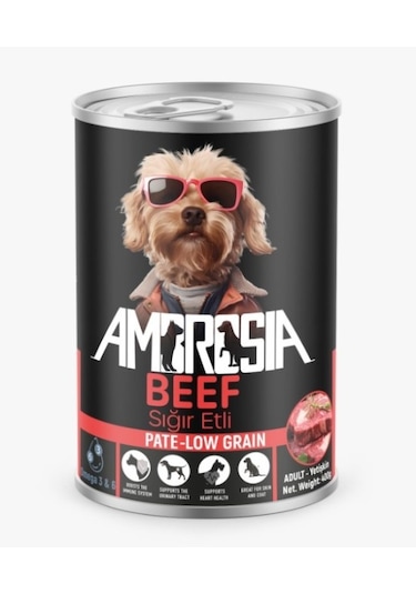 Ambrosia Pate Sığır Etli Yetişkin Köpek Konserve 3 x 400 G