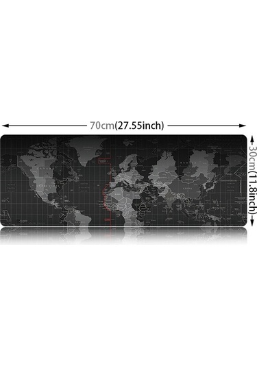 Genişletilmiş Büyük Kaymaz Dünya Haritası Desen Yumuşak Kauçuk Pürüzsüz Kumaş Yüzey Oyunu Mouse Pad Klavye Mat, Boyut: 70 X 30cm