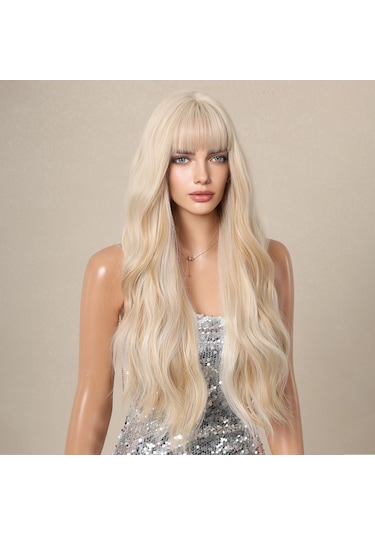 Patlama Isıya Dayanıklı Sentetik Saç Peruk İle Kadınlar İçin Doğal Uzun Kıvırcık Saç Pe Günlük Peruk Kaynak Çıtçıt Postiş 58644738