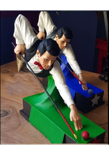 Bilardo Oynayan Adam Biblo - Dekoratif Obje