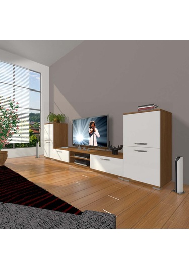 Decoraktiv Eko On2 Mdf Dvd Tv Ünitesi Tv Sehpası Ceviz - Beyaz