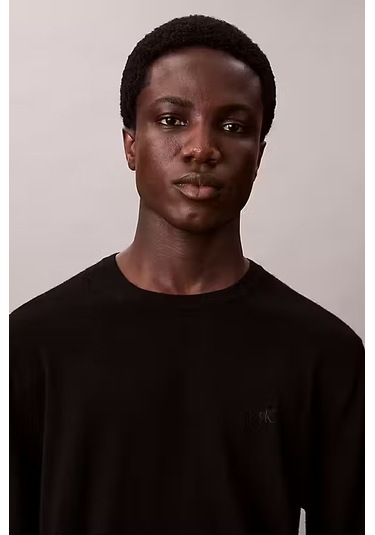 Erkek Regular Fit Merinos Yünü Triko Kazak - Siyah Black