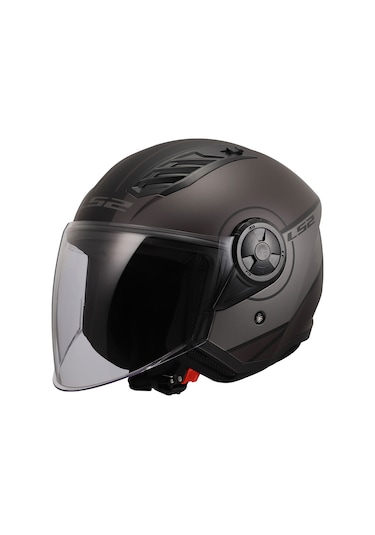 LS2 Aırflow 2 Cover Açık Motosiklet Kask Mat Gri - Siyah