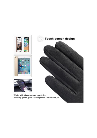 Esnek Sızdırmaz Parmaklara, Dokunmatik Ekran Uyumlu Parmak Uçlarına Ve Rüzgar Geçirmez Süet Eldivenlere Sahip Sıcak Kış Eldivenleri