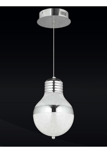 Burenze Modern Tekli Ampul Avize Sarkıt Led Avize Krom Ledli Avize -burenze565 Krom