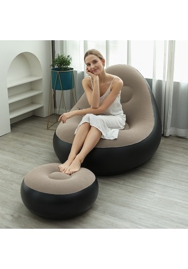 Ankatek Hqgoodstore Yeni Açık Kamp Pvc Akın Tembel Pedallı Şezlong Şişme Kanepe Kahverengi Makaron Kanepe Elektrikli Pompa Kahve Mr Kahverengi Kahverengi