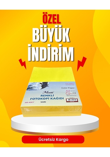 Masis A4 Renkli Fotokopi Kağıdı 500 Lü Sarı