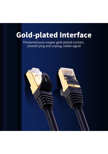 Wezone Yüksek Hız 40gbps Cat8 Ethernet Kablosu, 2000mhz Bant Genişliği, Çok Katmanlı Koruma, 1.5m