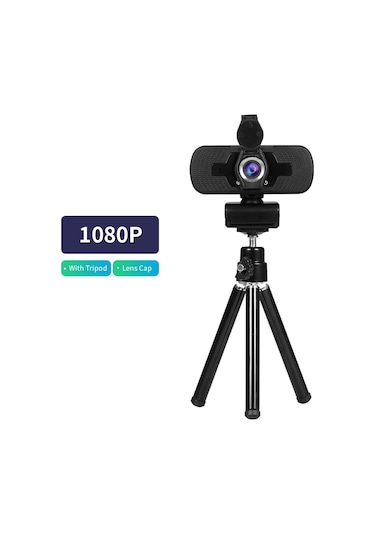 Ranyeek 1080p Fhd Geniş Açı Webcam, Güzellik Modu, Gizlilik Kapaklı, Tripodlu - Dektop/notebook İçin Video Konferans, Canlı Yayın Ve Sohbet Kamera