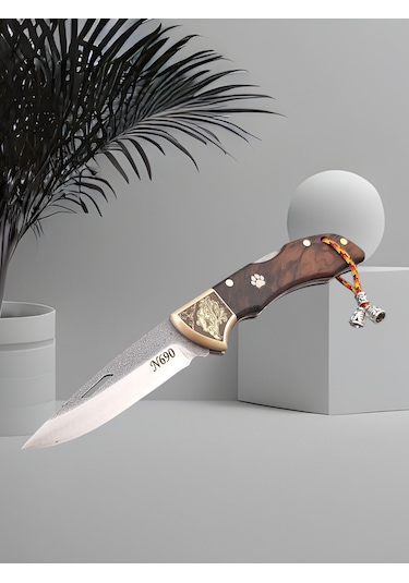 El Yapımı N690 Çelik Gravürlü Balçıklı Kilitli Yaylı Çakı