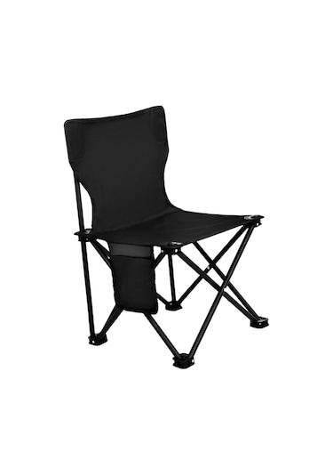 Dolıty Taşınabilir Kamp Sandalyesi Balıkçılık Sandalye Siyah Büyük Siyah