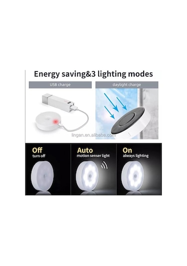 Güneş Enerjili 8 Led Beyaz Işık Hareket Sensörlü Şarjlı Type-c Girişli Led Lamba Koridor Dolap İçi Amber - Beyaz - Mavi