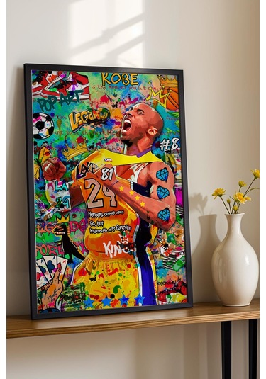 Kobe Bryant Çerçeveli Tablo Basketbol Severlere Hediye Street Art