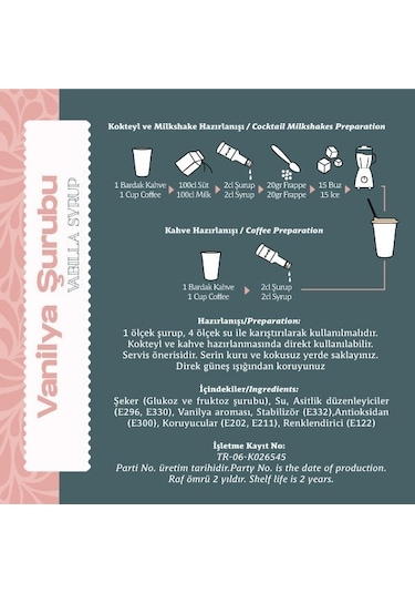 Oze Vanilya Şurubu 50 ML