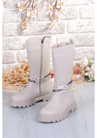 Fort Cool Paris Anatomik Sıcak Astar Kaymaz Taban Kız Çocuk Çizme Bej