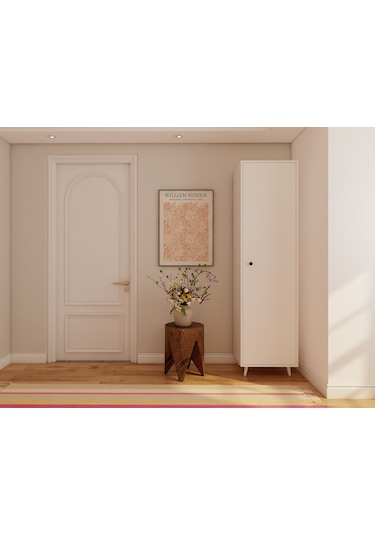 Harput Beyaz Çok Amaçlı Tek Kapaklı Dolap Beyaz