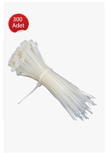 Plastik Kelepçe Cırt Kablo Bağı 2.5x200mm Beyaz 200 Adet