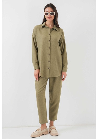 Gabria Keten Ön Düğmeli Takım Haki