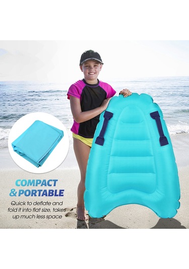 Geeksen Mavi Pvc-polyester Oxford Materyalinde 100 Kg Yük Taşıyan 69x52x13 Cm Şişme Sörf Tahtası