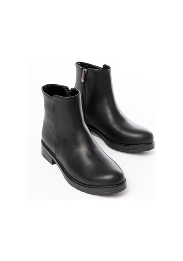 165-204 Siyah Fermuarlı Günlük Kadın Bot Siyah