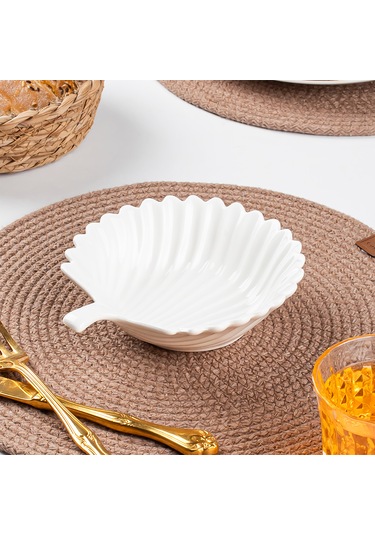 Porsima 1747n Porselen Kase Yaprak Desenli Derin Salata Kase 15cm