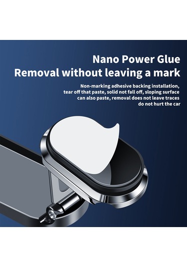 Teltree Siyah Evrensel Araç Telefon Tutucu: Katlanabilir, Manyetik, 360 Döner, Görünümü Engellemeyen Navigasyon Stendi Siyah