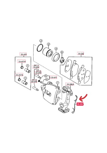 Zekkert Ön Balatalar İçin Yaprak Yayı, Focus 2,3, Mazda 3, Volvo S40 241743884