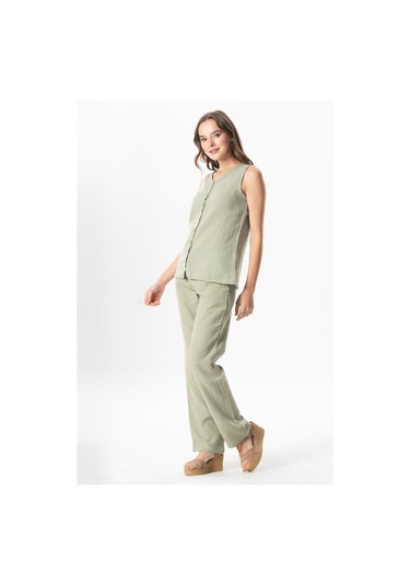 Kolsuz Melis Yazlık Müslin Bluz Zeytin Yeşili Zytnysl Zeytin Yeşili