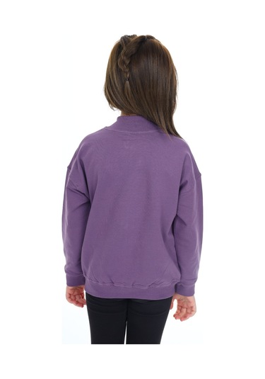 Toontoy Kız Çocuk Baskılı Hırka Mor