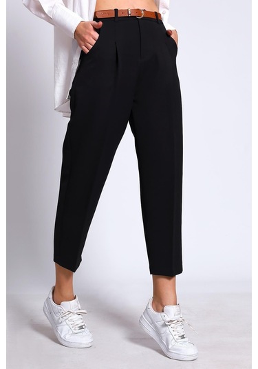Fast Perry Kemerli Pantolon - Siyah