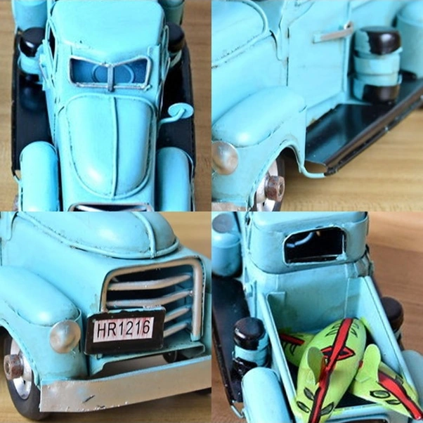 Fortunelane Klasik Metal Kamyon Dekoru: Masa Ve Ev Dekorasyonu İçin İdeal, Çocuklar İçin Noel Hediyesi, Mavi Renk Seçeneği Mavi Mavi