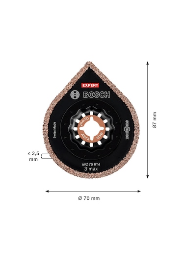 Bosch Expert 3 Max Avz 70 Rt4 Çok Fonksiyonlu Makine Derzleme Pleyti 70 Mm  - 2608900041