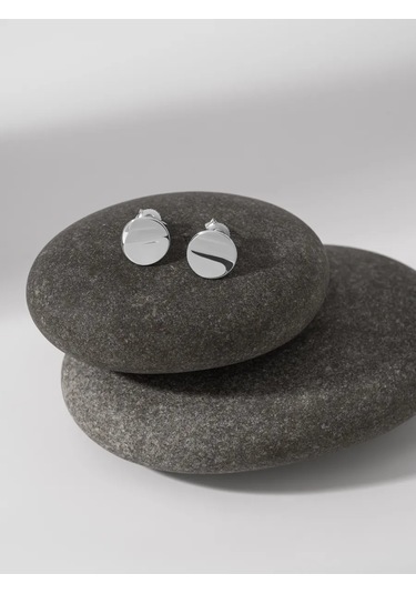 Sılverme 925 Gümüş Çivili Yuvarlak Plaka Küp 355442511 Diğer